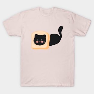 Black Cat Loaf Bread T-Shirt